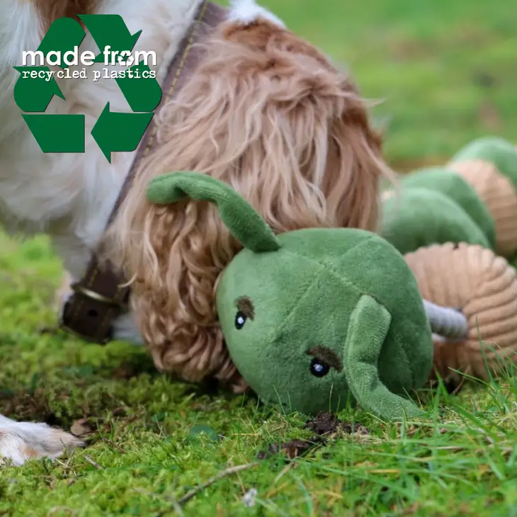 Thumbnail: Caterpillar Dog Toy Made From Recycled Plastic Bottles