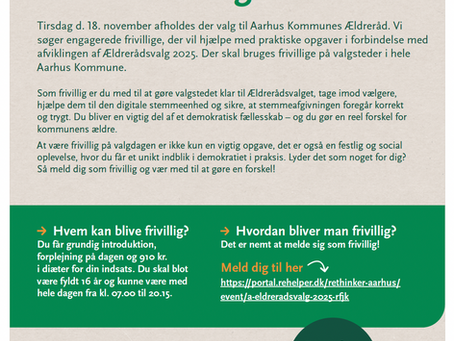 Bliv frivillig ved Ældrerådsvalg 2025