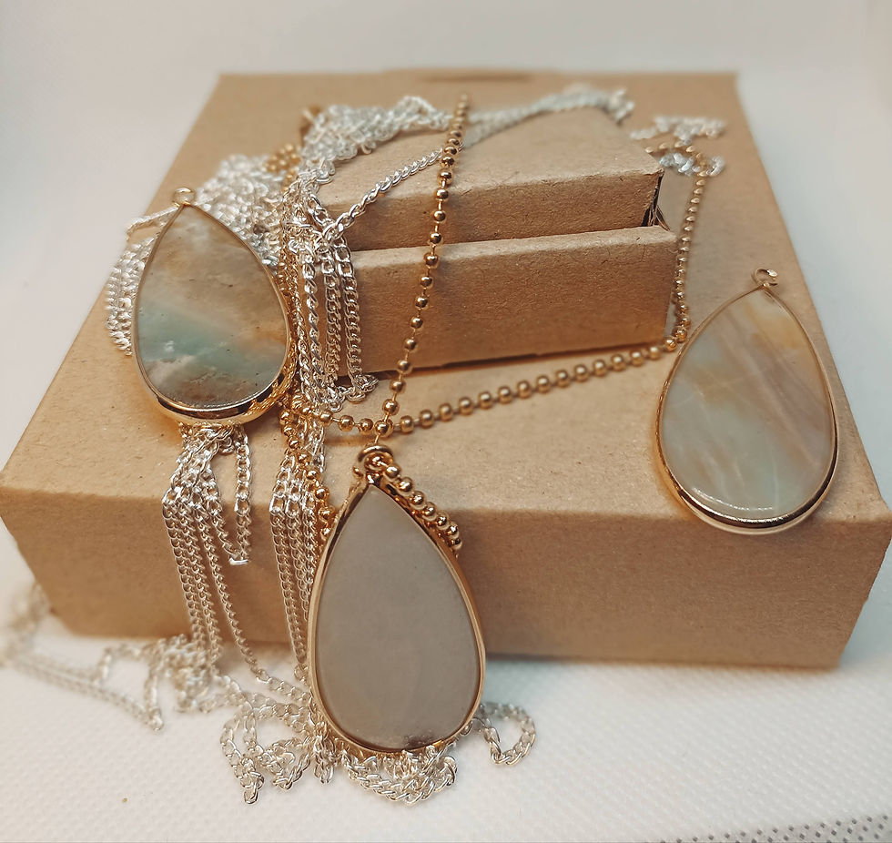 Amazonit w pozłacanym srebrze