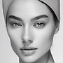 Woman in head wrap, LUXERNN skincare