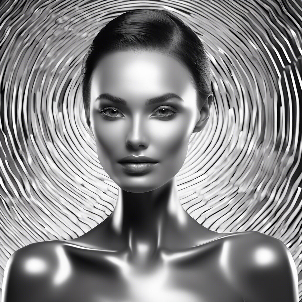 A stunning woman with a flawless glowing age-defying luxe skin