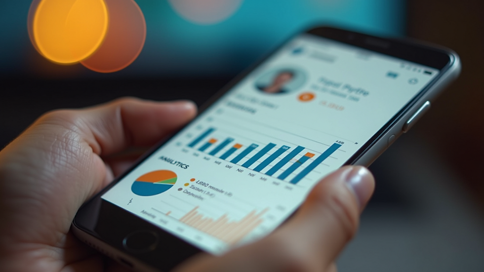 Close-up view of a smartphone displaying social media analytics