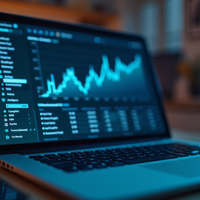 AI analytics dashboard on laptop screen