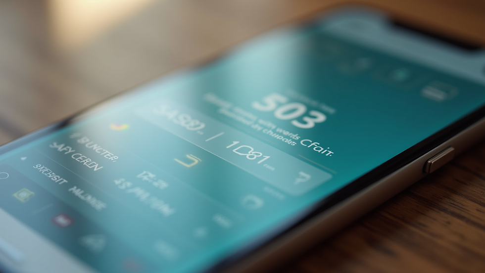 Close-up view of a smartphone showing a budgeting app interface