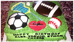Family Sports Multi-Birthday's Cake
