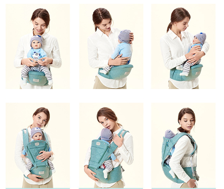 Thumbnail: Baby Carrier with Bass Bear Hip Seat for Front Carry