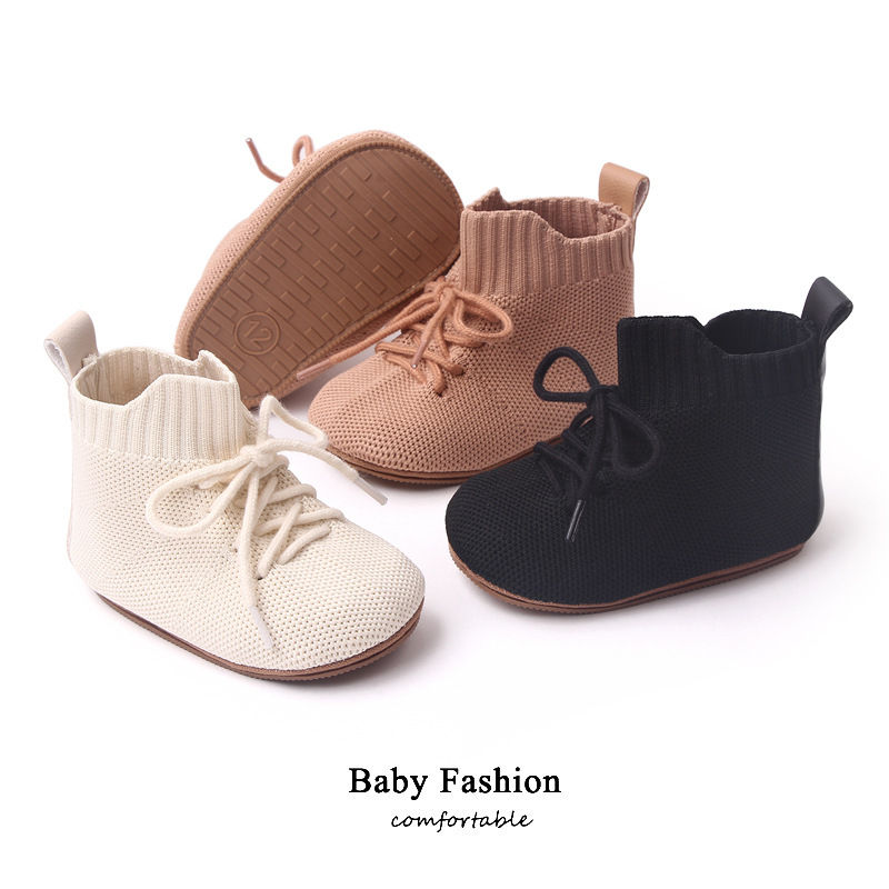 Thumbnail: Breathable High Top Soft Sole Baby Toddler Shoes