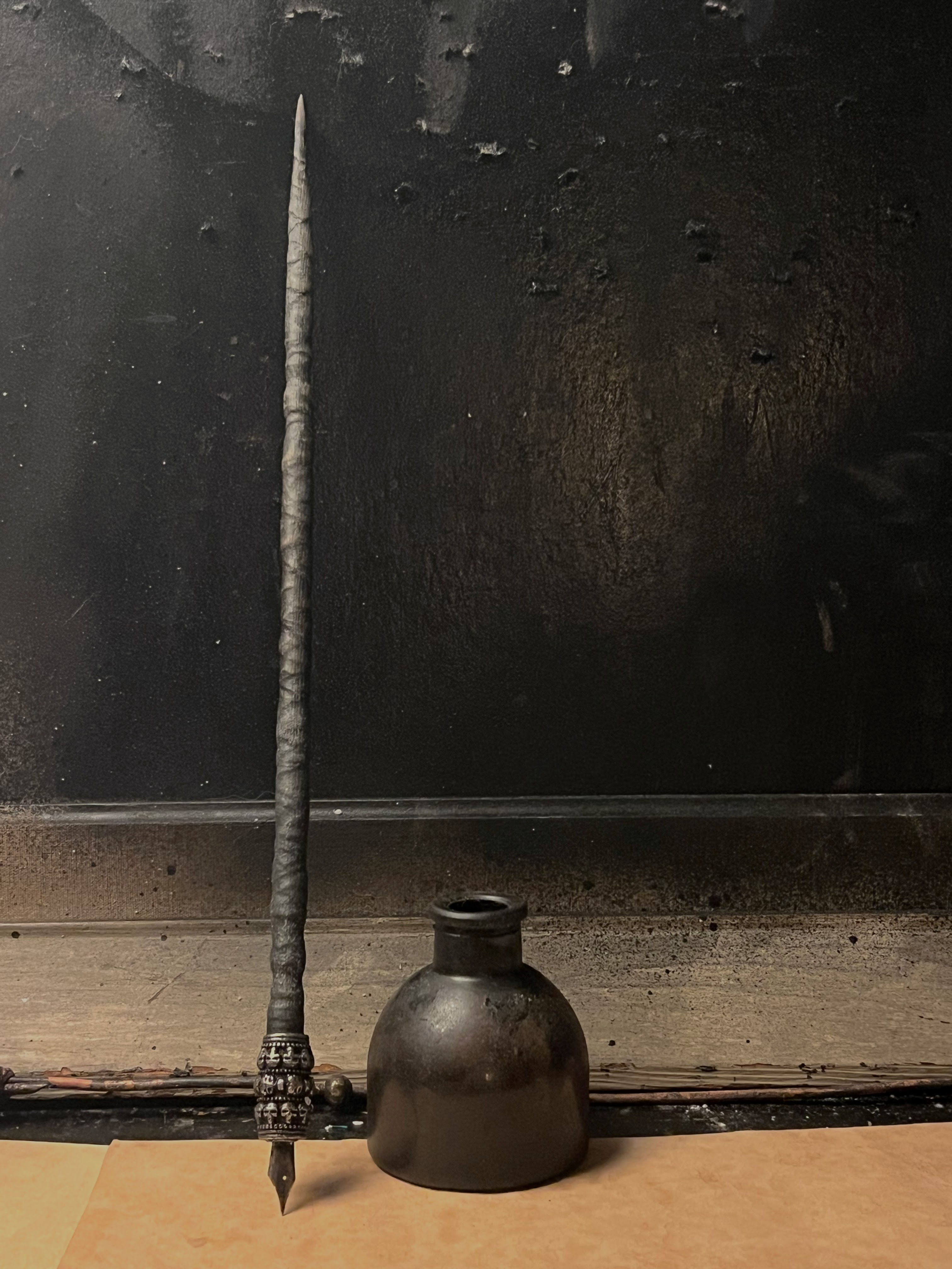 Handcarved wooden ink dip pen magic wand calligraphy writting tools