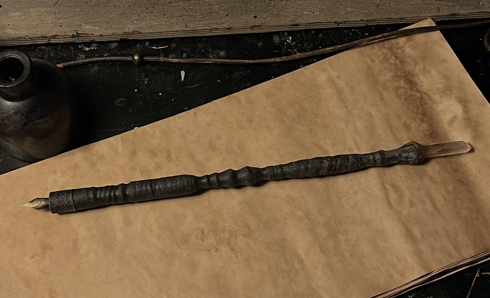 Thumbnail: Handcarved wooden ink dip pen magic wand calligraphy writting tools