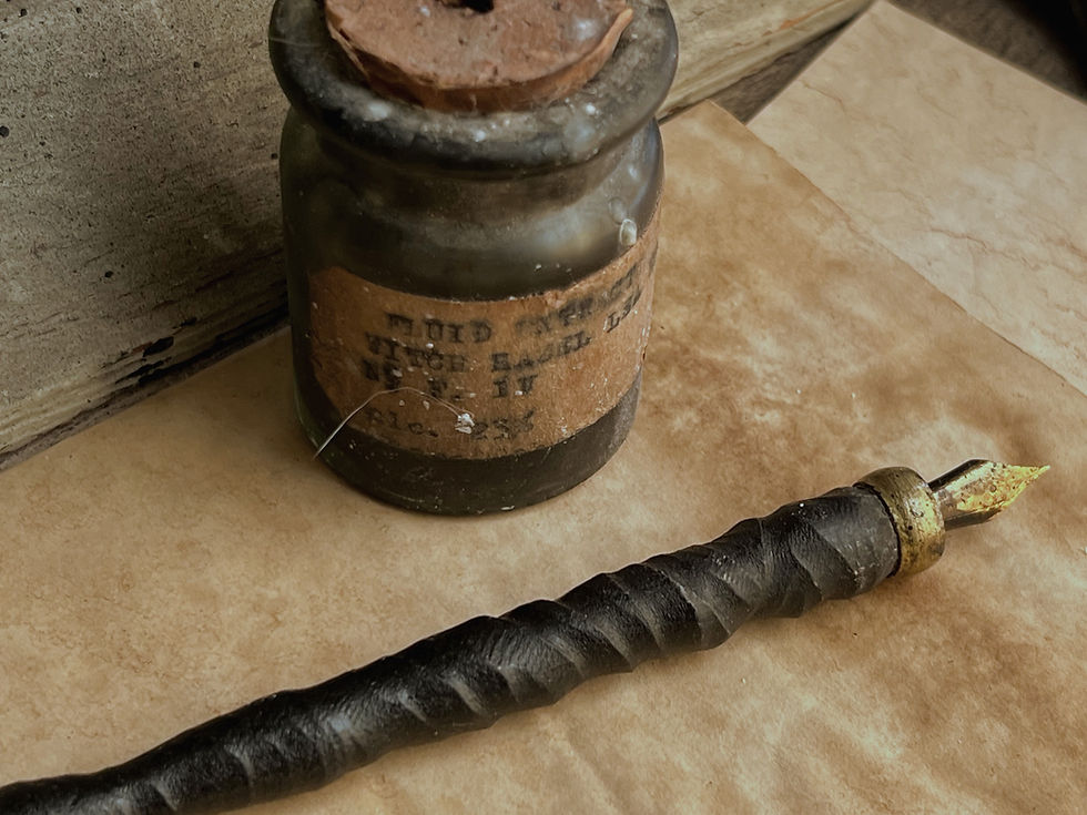 Thumbnail: handmade wooden magic wand ink dip caligraphy pen