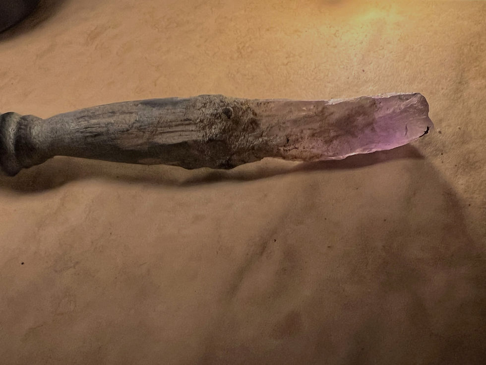Thumbnail: Handcarved wooden ink dip pen magic wand crystal amethyst calligraphy writting tools