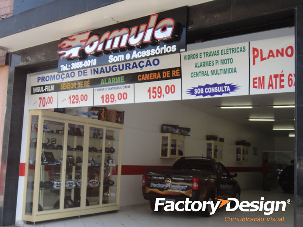 Fachada em ACM com letra caixa