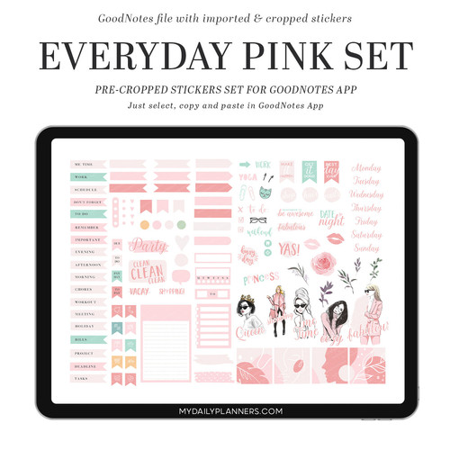 EVERYDAY PINK STICKERS SET | MyDailyPlanners