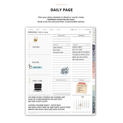 Pastel Digital Planner 2.0 with Sticker Wizard 2024 | MyDailyPlanners