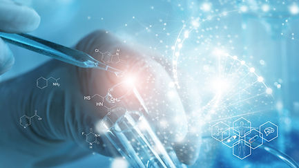 Genetic research and Biotech science Concept. Human Biology and pharmaceutical technology 