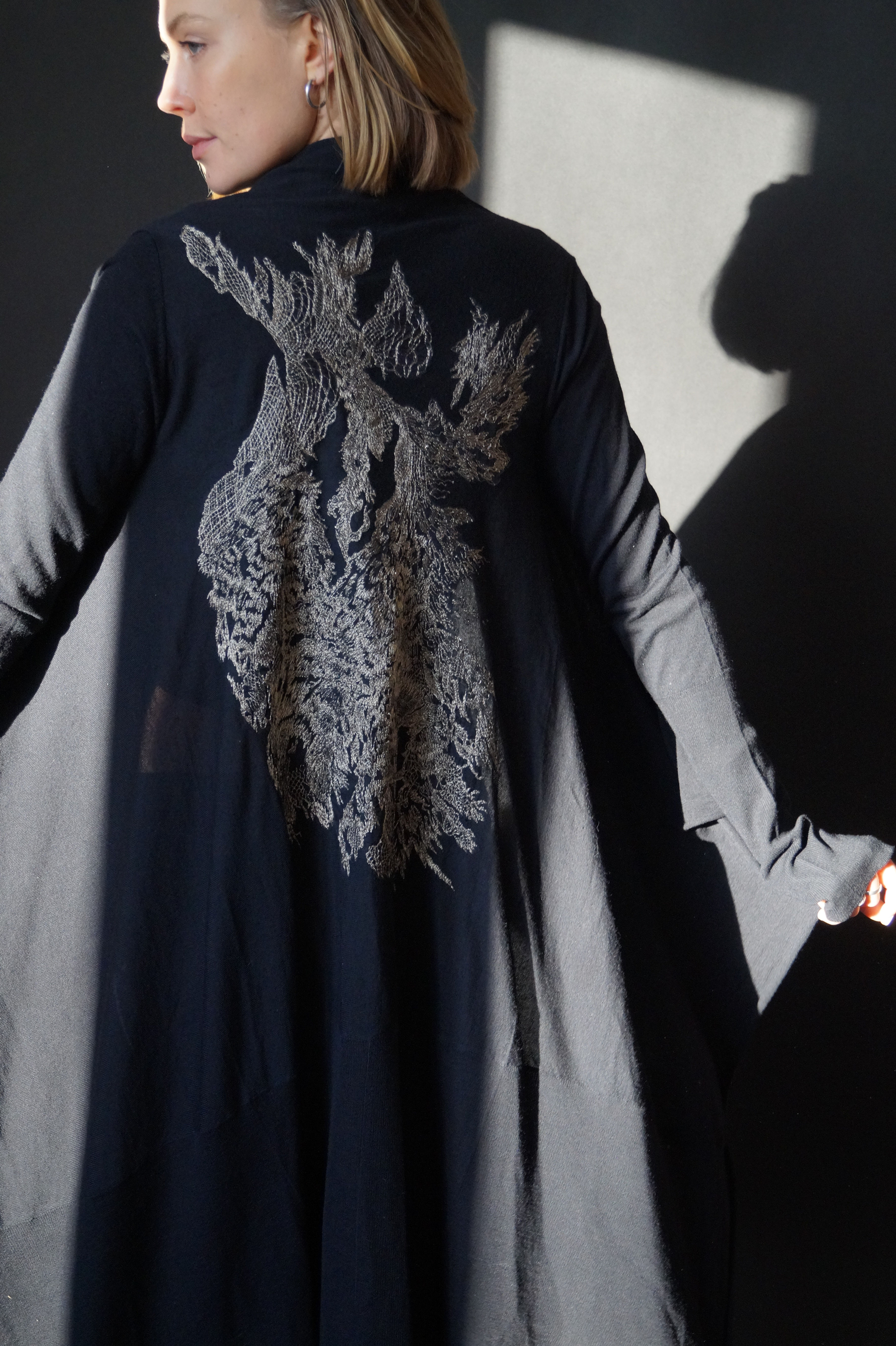 Gauze featherweight cashmere cardigan