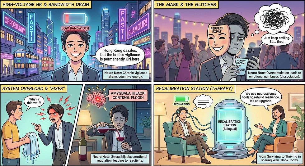 10 Signs You Need Therapy as an Expat in Hong Kong, Sheung Wan Central Hong Kong mental health support for stress, anxiety, depression and burnout, French and English speaking psychologists, couples therapy Hong Kong, The Process HK Emilie Lefevre, psychologue français Hong Kong, thérapeute de couple Hong Kong