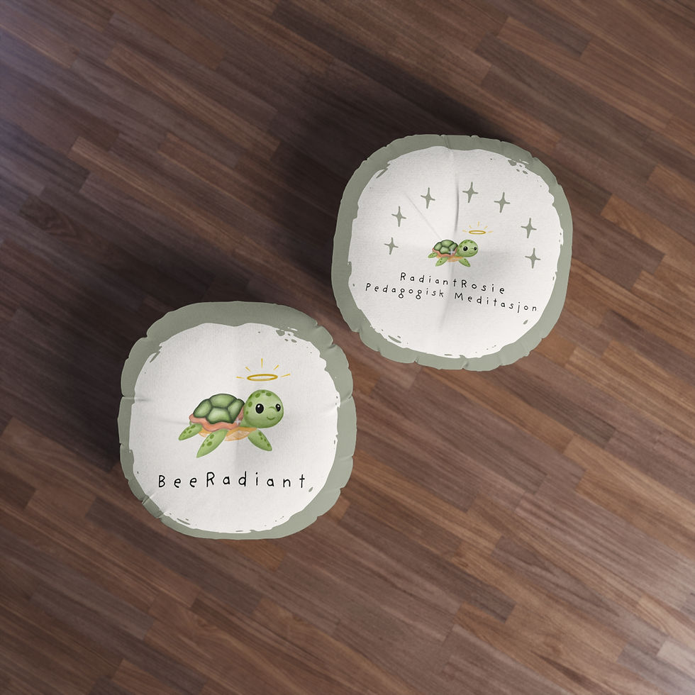 Thumbnail: Meditation Pillow (Beige) "BeeRadiant" for kids -NORWEGIAN VERSION -