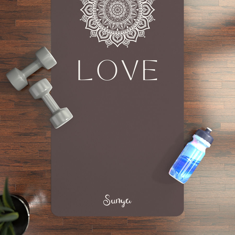 Thumbnail: Yoga Mat with "LOVE" Mandala Design (Dark red)