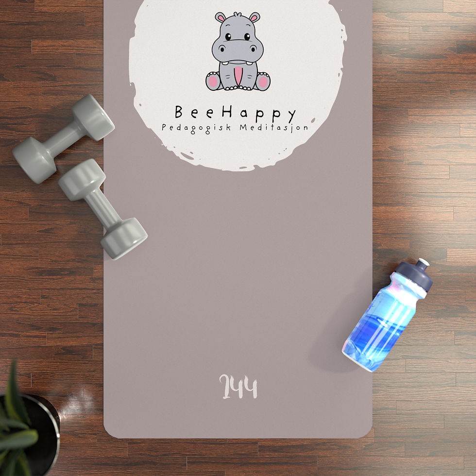 Thumbnail: Pedagogic Meditation Mat Kids with "BEEHAPPY" Design (Pink) -NORWEGIAN VERSION-