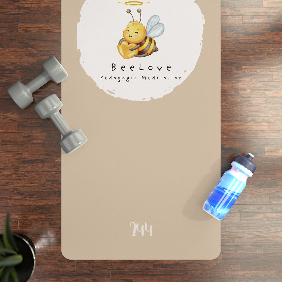 Thumbnail: Pedagogic Meditation Mat Kids with "BEELOVE" Design (Beige)