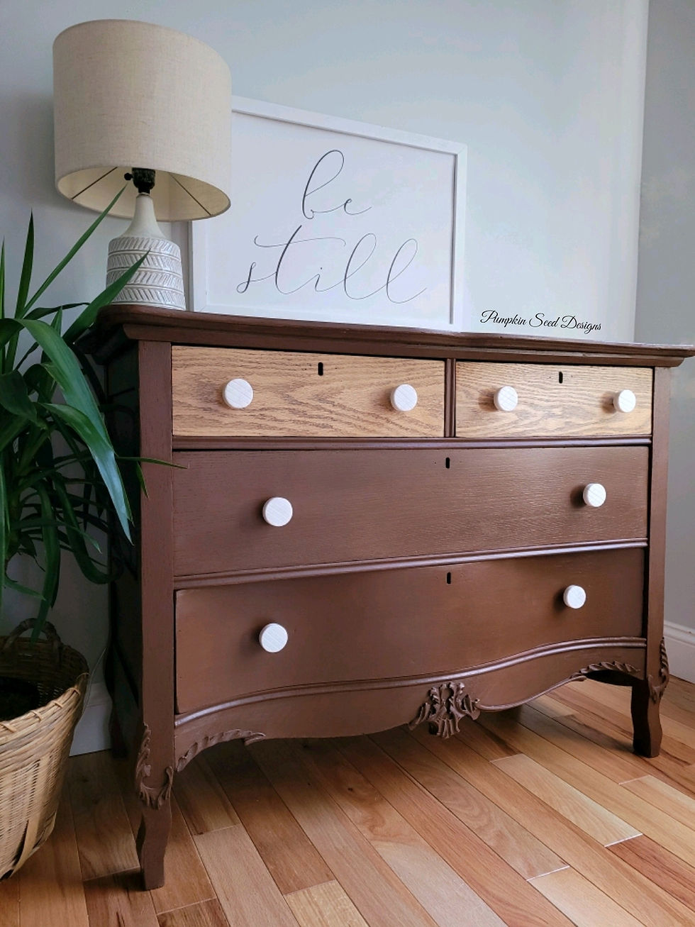 Thumbnail: Leather Bound Oak Dresser 