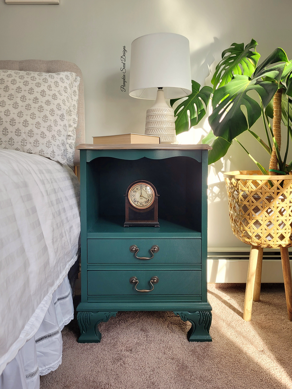 Thumbnail: Tall Deep Green Nightstands