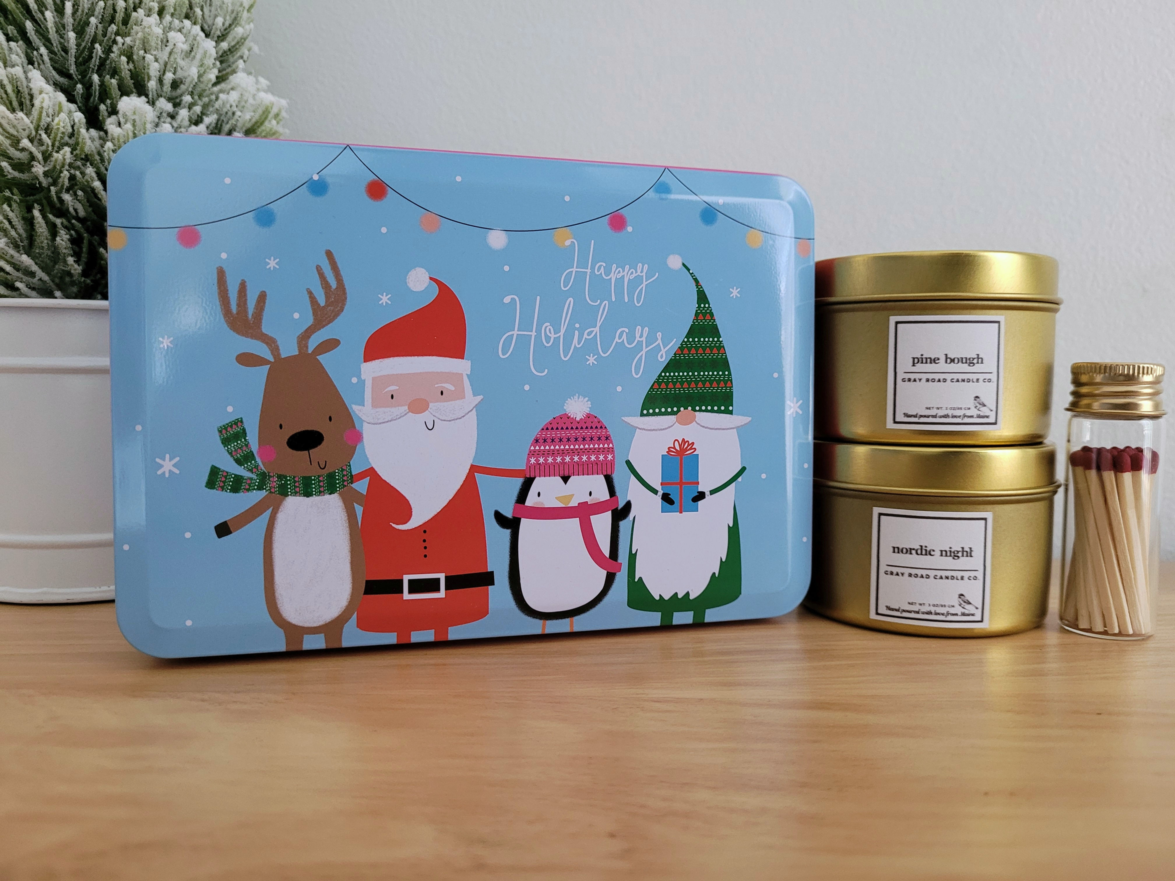 Gift Set (Small)- Happy Holidays Tin