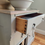 Thumbnail: Gray Linen Washstand Cabinet 