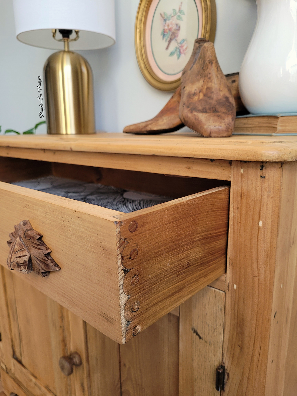 Thumbnail: Antique Pine Washstand Cabinet 