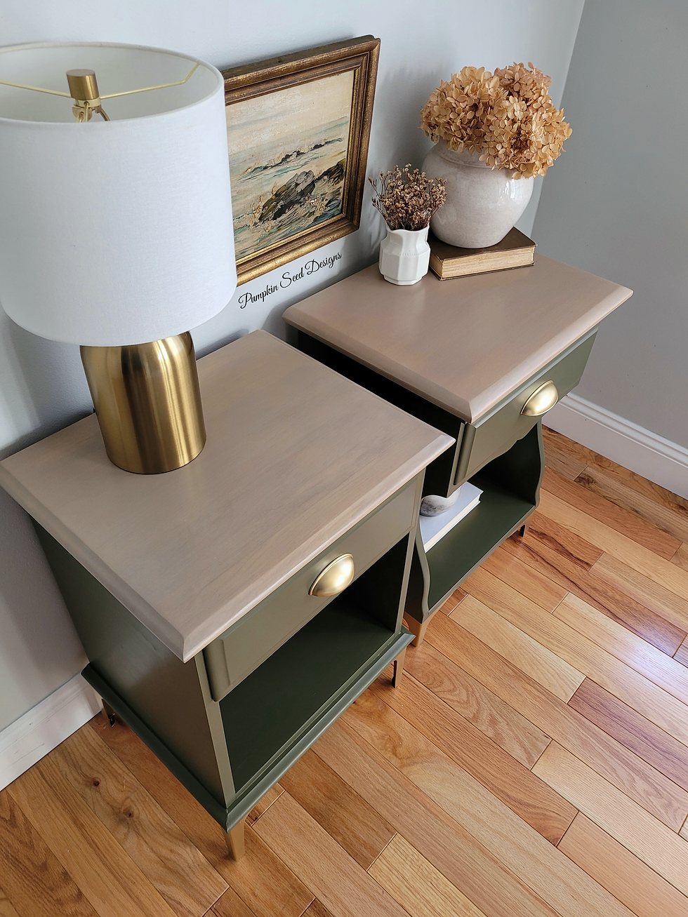 Thumbnail: Oakmoss Green (Maple) Nightstand Pair