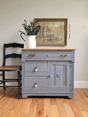 Coastal Gray Oak Washstand | Pumpkin Seed Designs