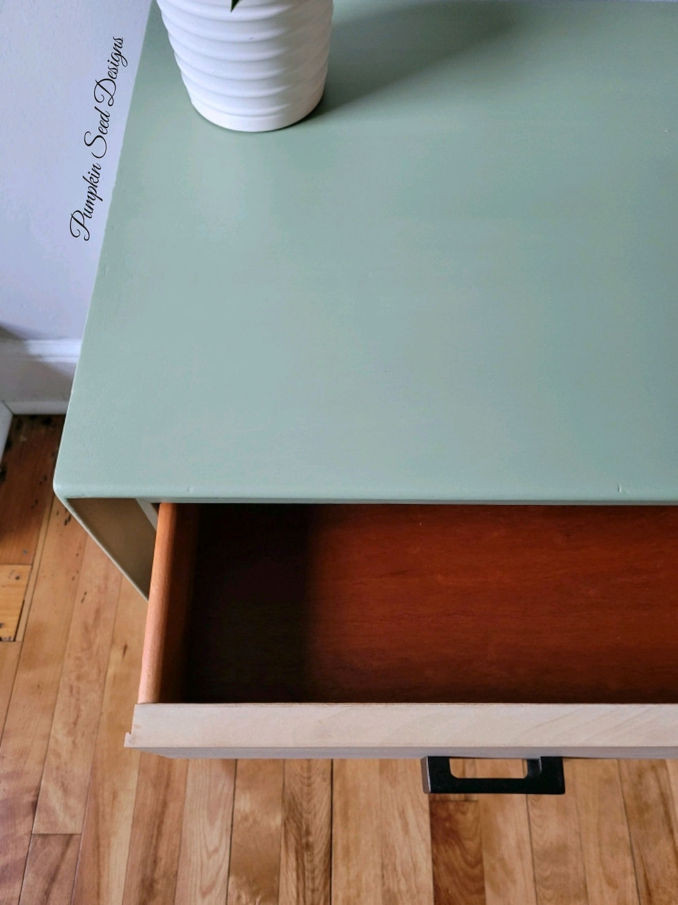 Thumbnail: Mid Century Moss Nightstand/End Table Pair