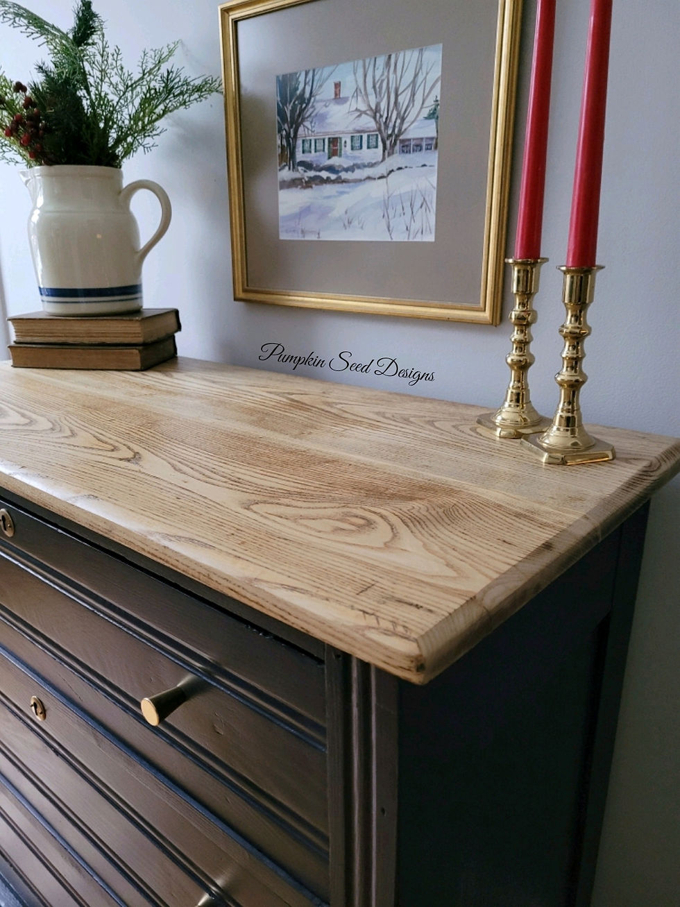Thumbnail: Aubergine 3-Drawer Oak Dresser