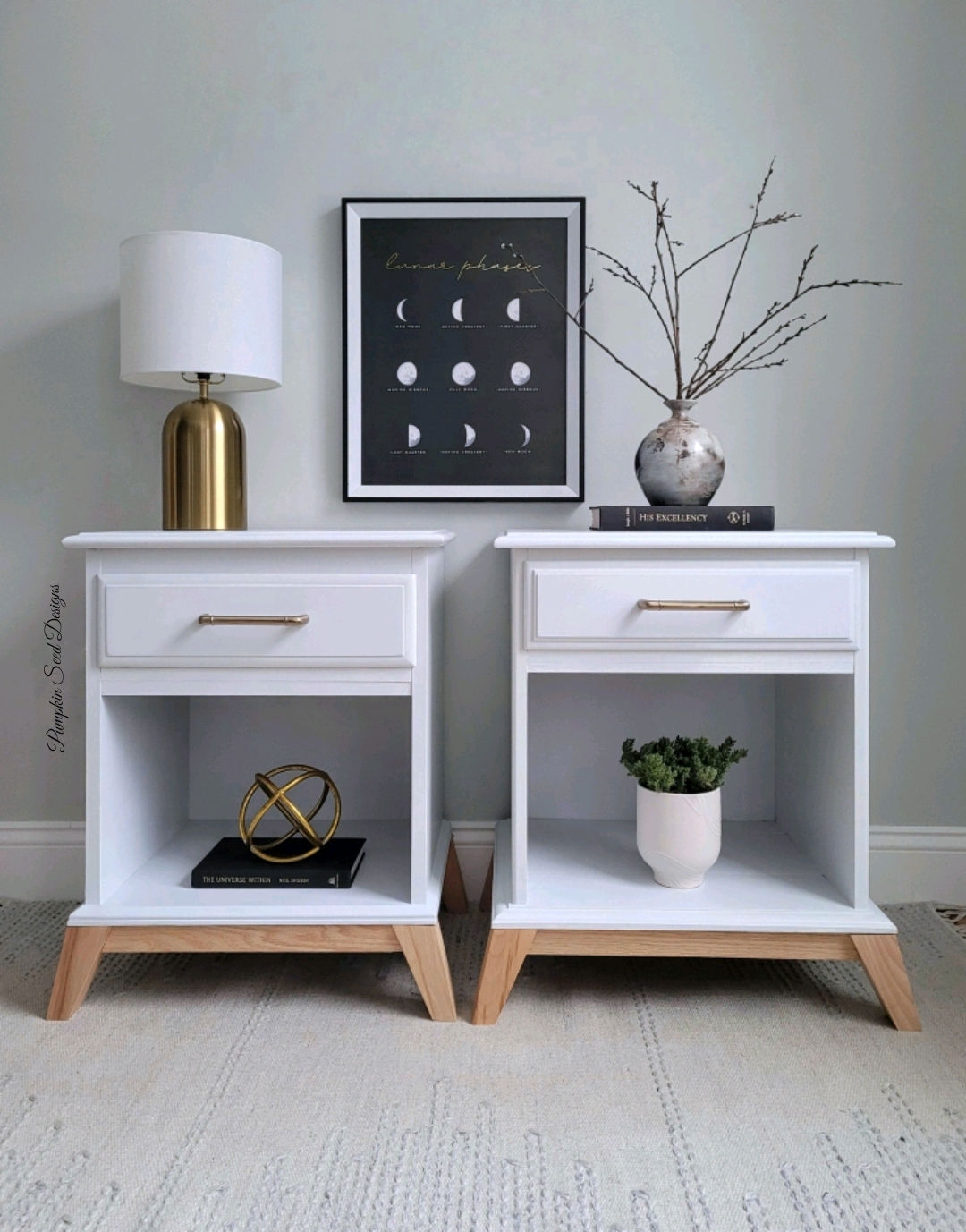 Modern Vintage Classic White Tables (Pair)