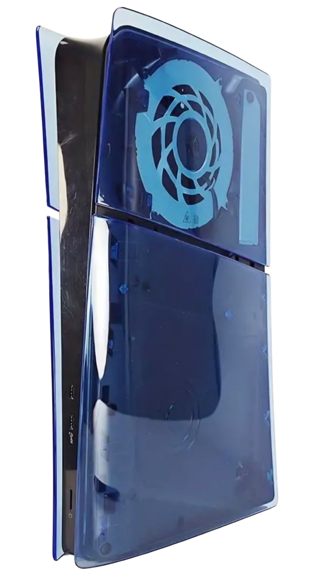 Blaue Abdeckung Transparent PS5 Slim