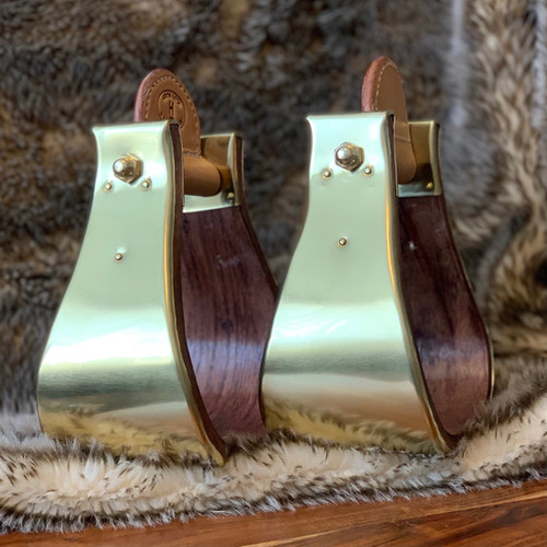4” Brass Bell Stirrups H Bar Saddlery
