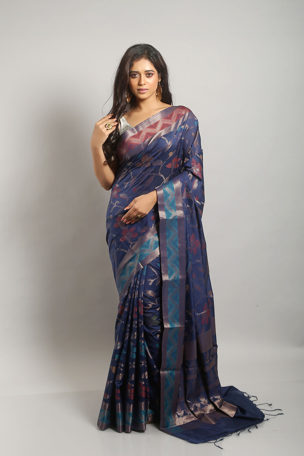 Thumbnail: Rave Cerulean Digital Print Saree