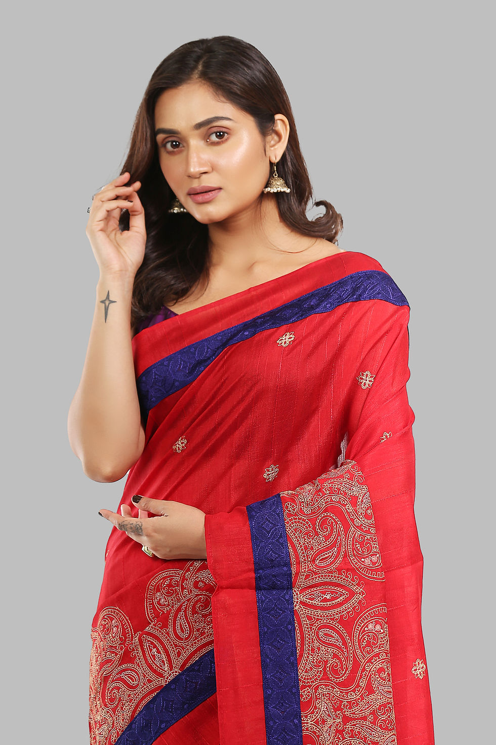 Thumbnail: Brocade Brick Tussar Saree