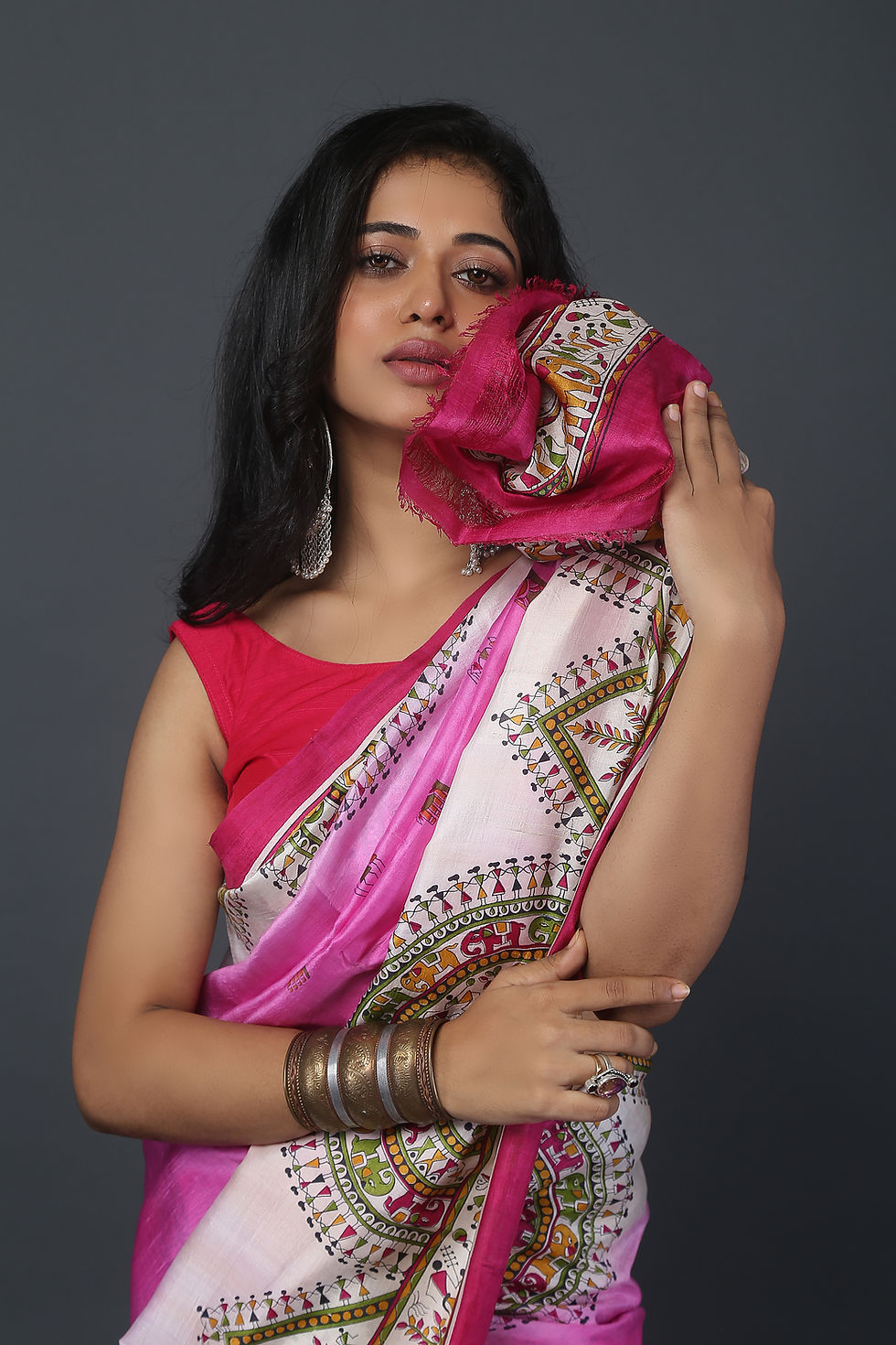 Thumbnail: Soulful Roseate Mulberry Silk Saree