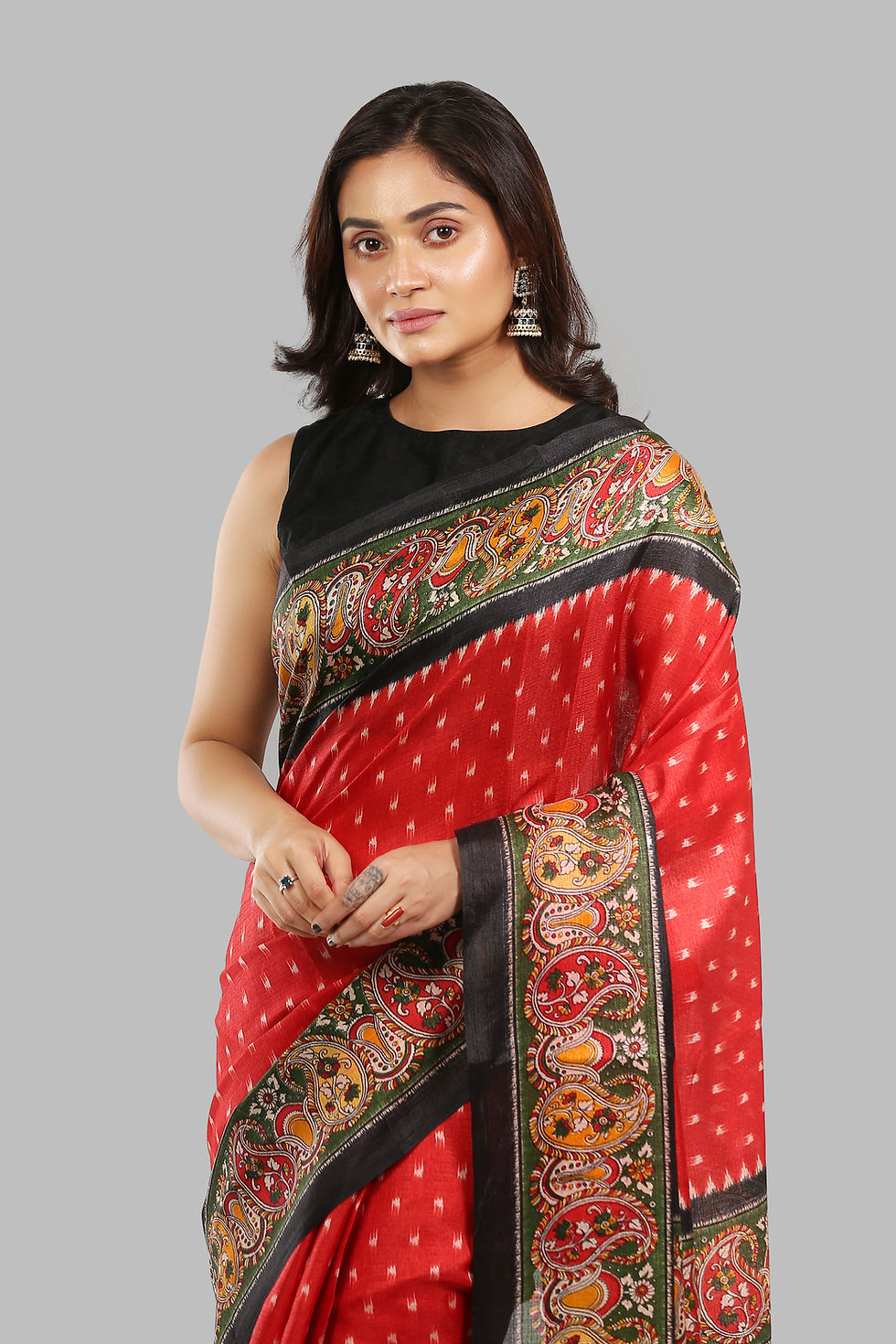 Thumbnail: Kind Russet Raw Silk Saree