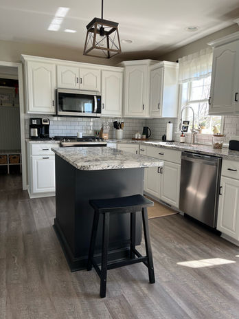 Black and white painted cabinets in Shillington, PA 