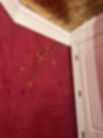 Venetian Plaster with Embossed Metallic Cherry Blossom