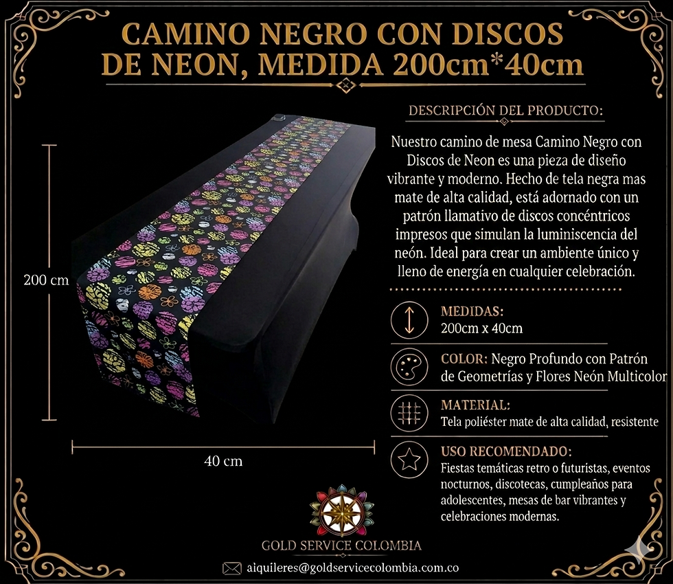Miniatura: camino negro con  discos de neon