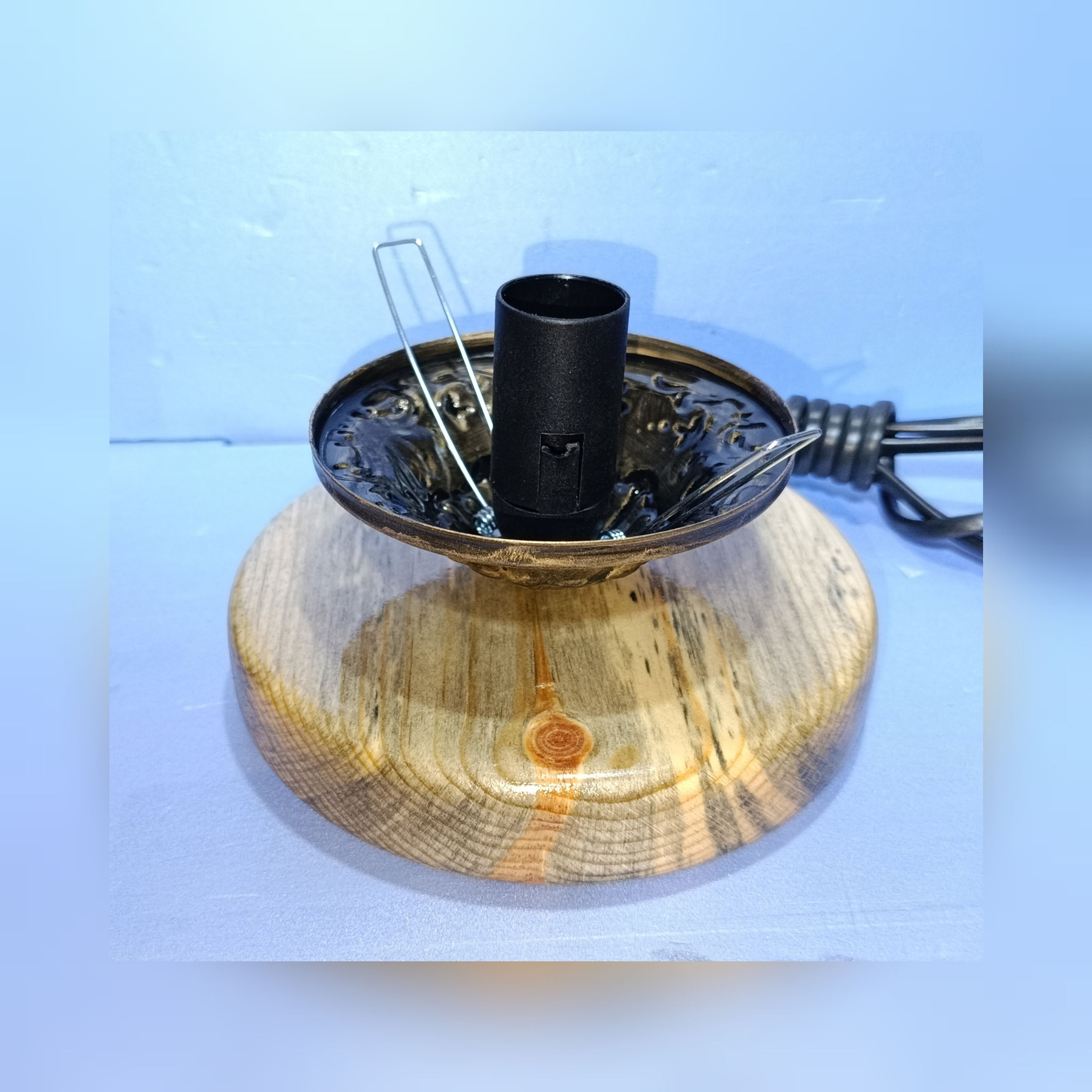 Ahşap kabak altlığı 15cm çap yuvarlak tesisatli