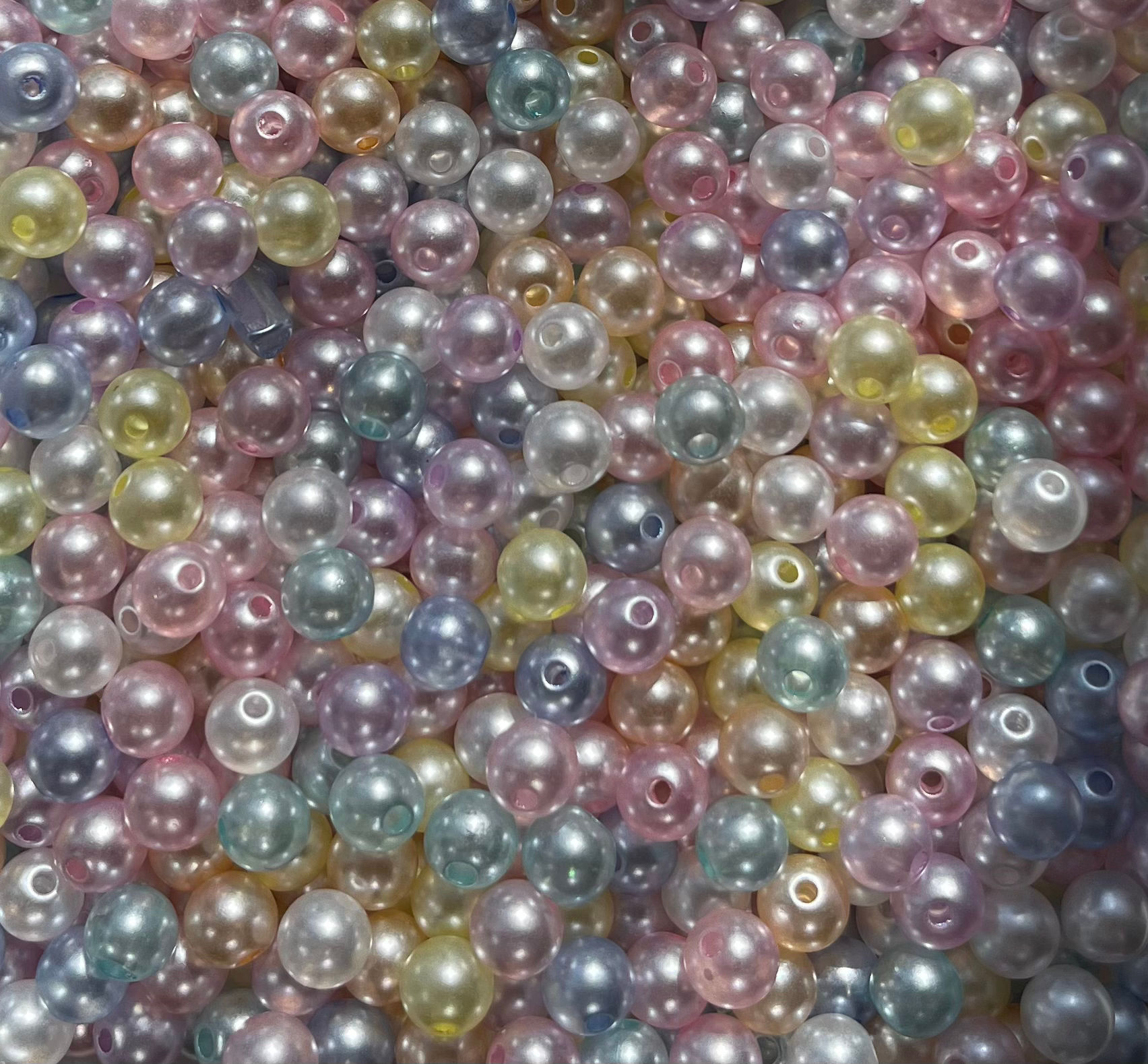 8mm Pastel Pearl ACRYLIC beads