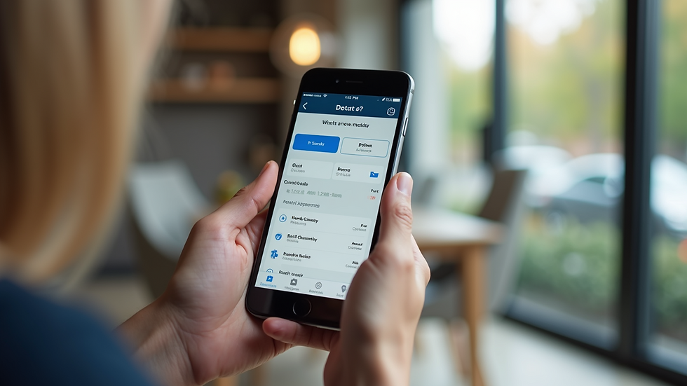 Close-up view of a smartphone showing an online booking app for home services