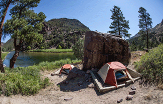 camp site, tent, Green River, Red Creek Camp