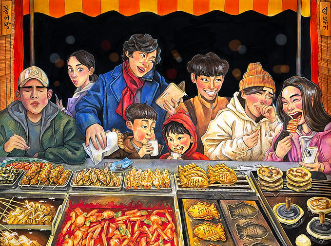 Visit to the Street Vendor, tteokbokki, Korean street food, korean food, 