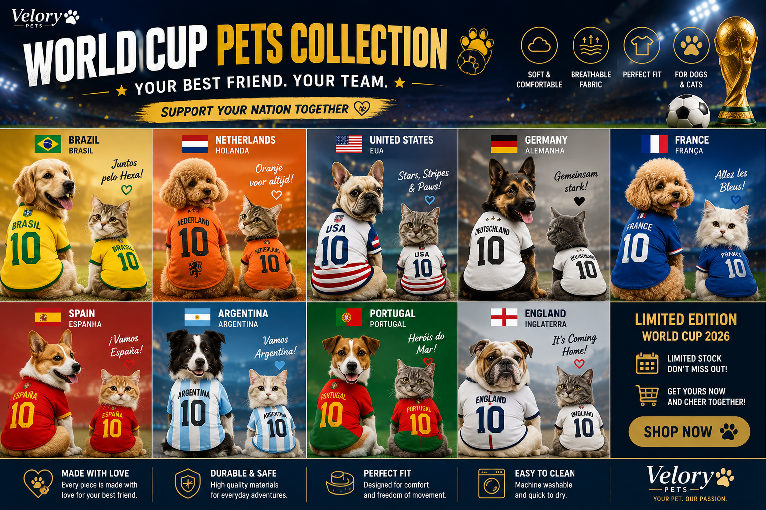 Velory World Cup Pets Collection